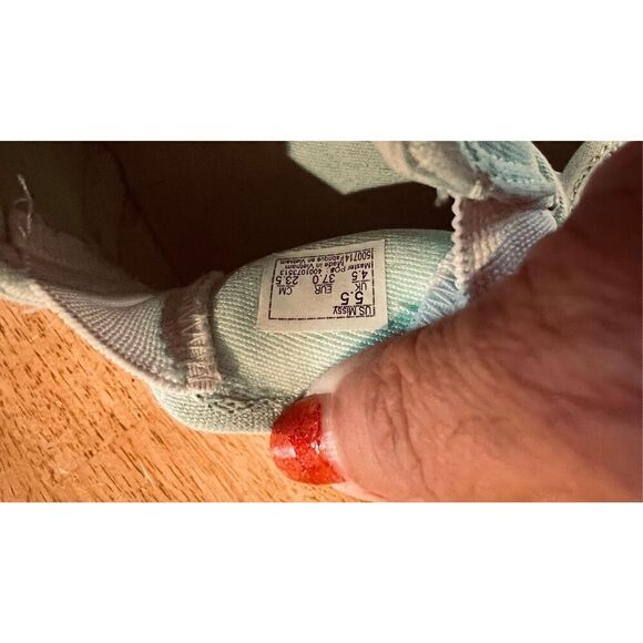 Vans Mint Green Checkered Slip On Sneakers Missy Size 5.5 - Picture 11 of 11